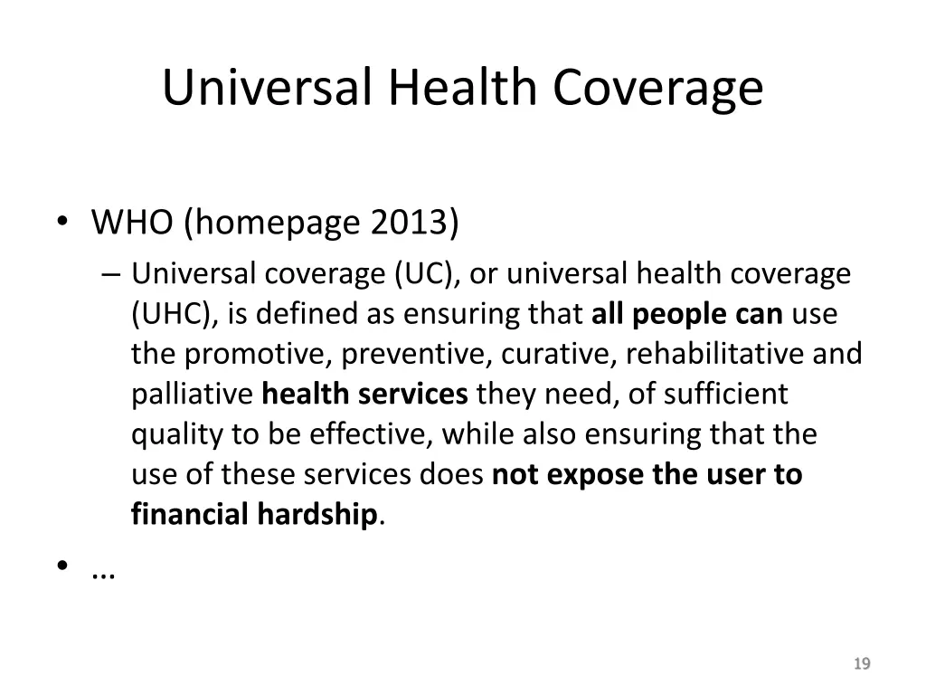 universal health coverage