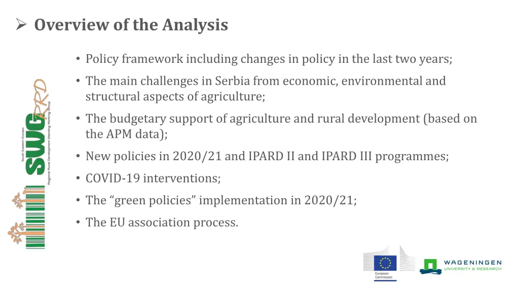 overview of the analysis
