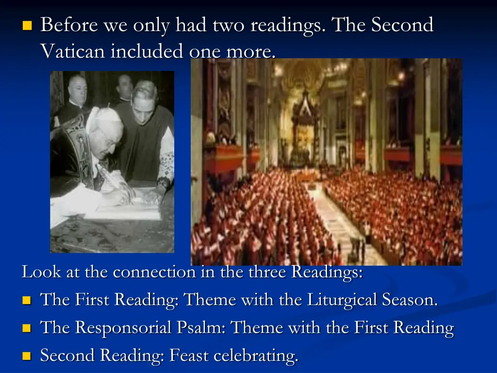 before we only had two readings the second