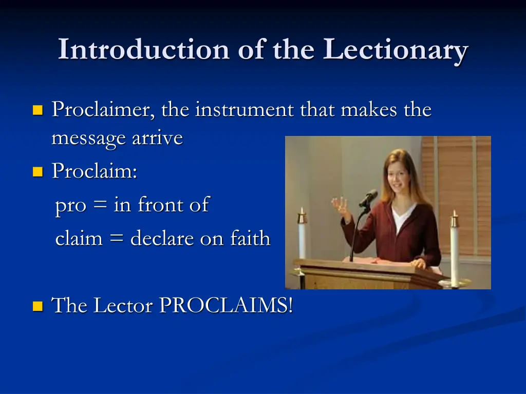 introduction of the lectionary