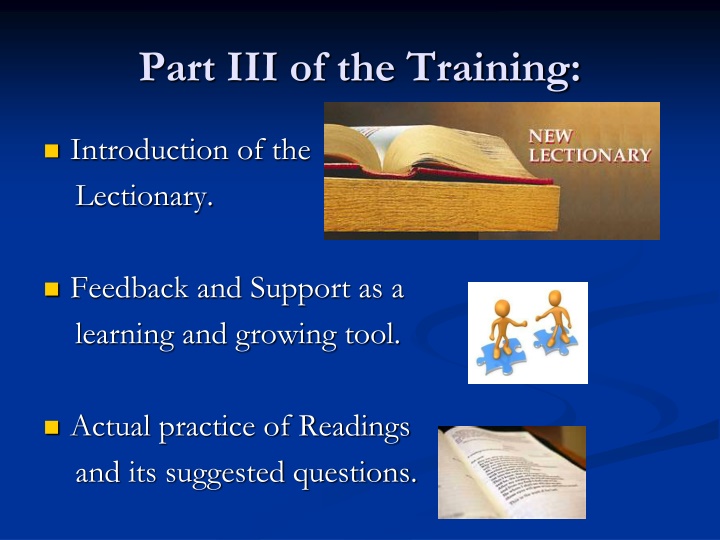 part iii of the training