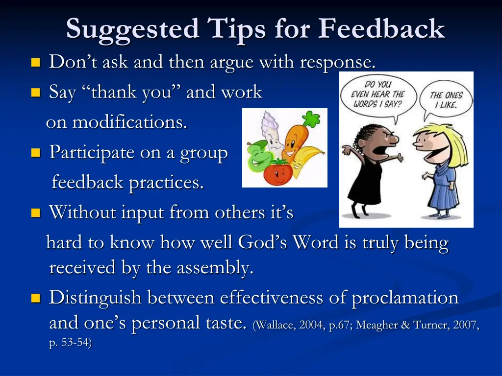 suggested tips for feedback don t ask and then