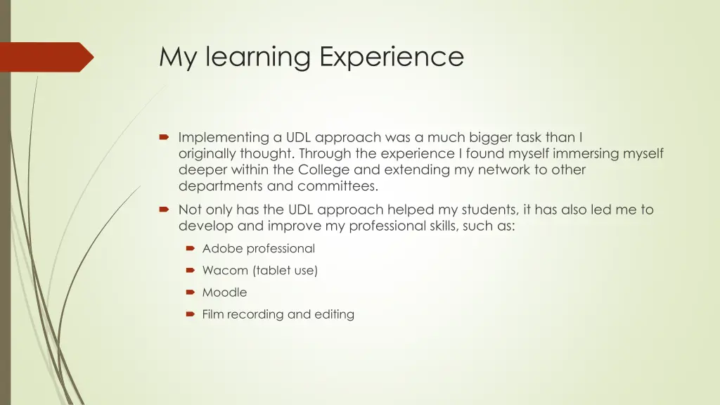 my learning experience