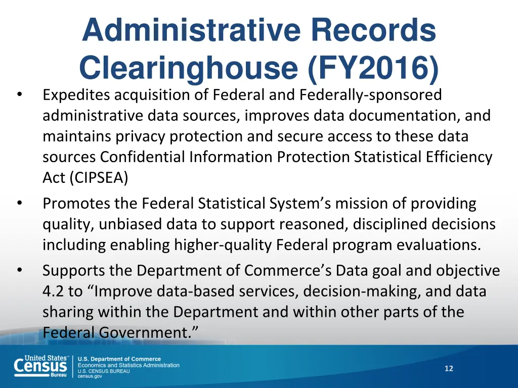 administrative records clearinghouse fy2016