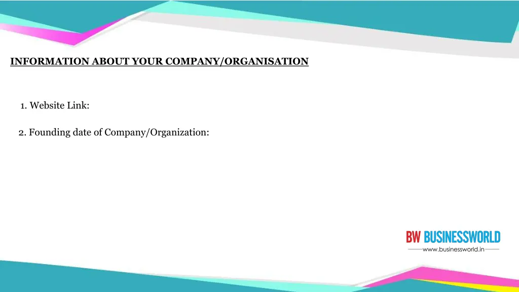 information about your company organisation