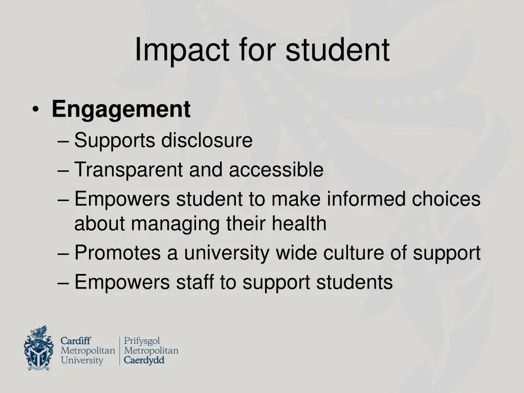 impact for student 1
