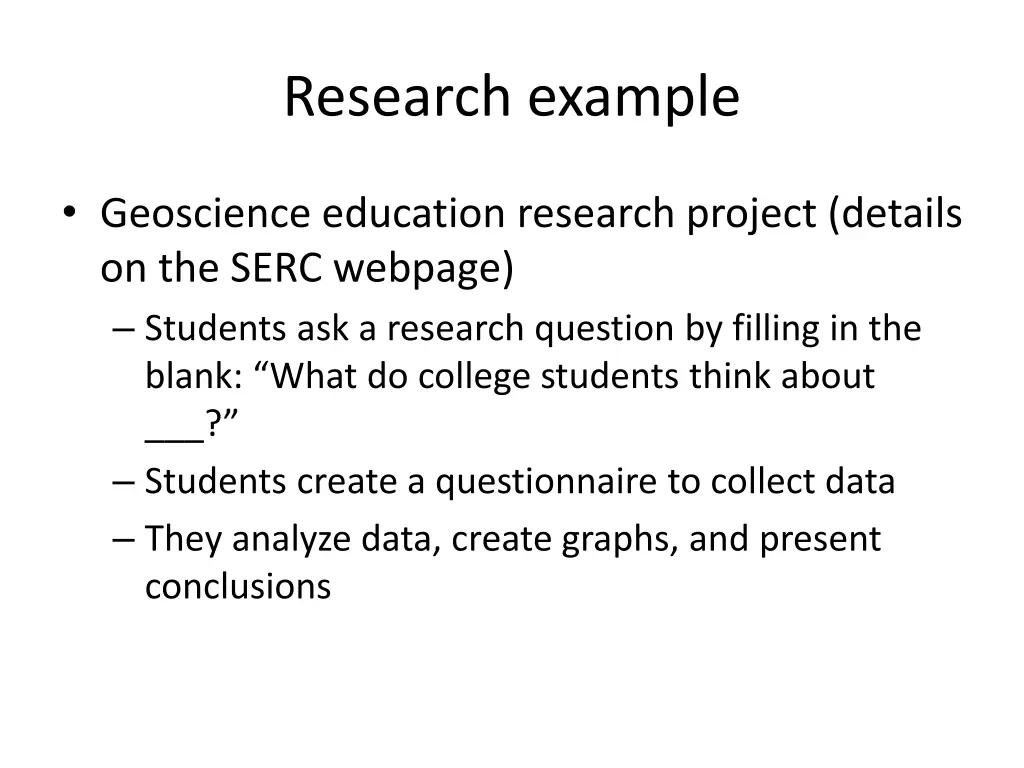 research example