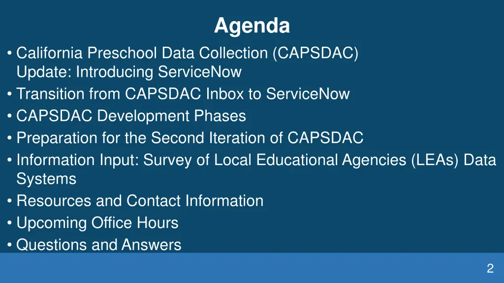 agenda