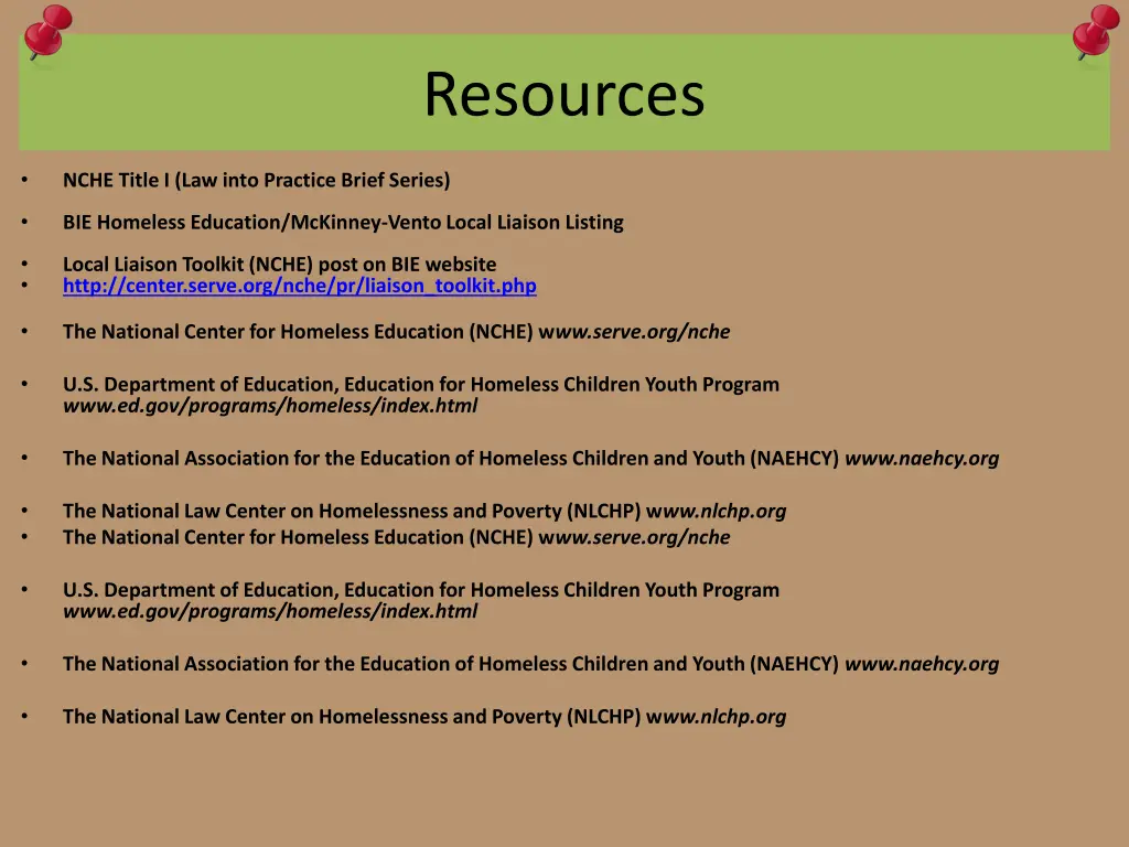 resources
