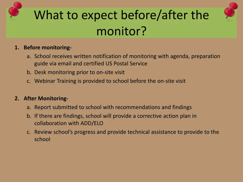 what to expect before after the monitor
