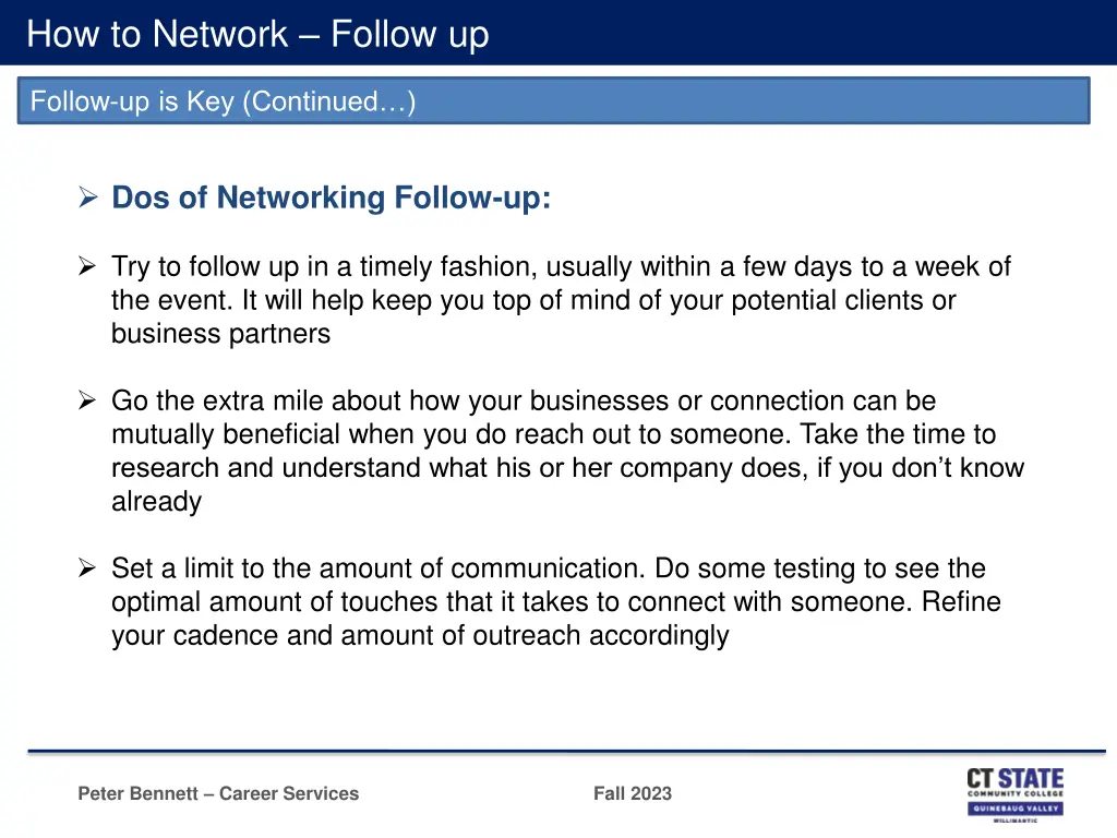 how to network follow up 1