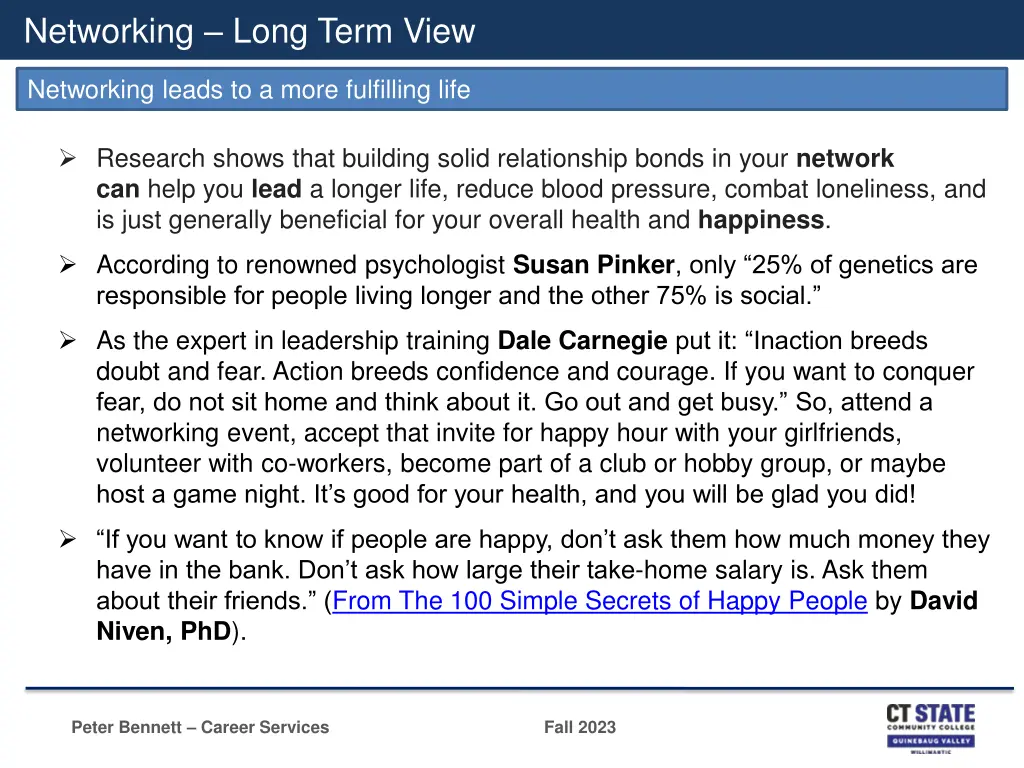 networking long term view