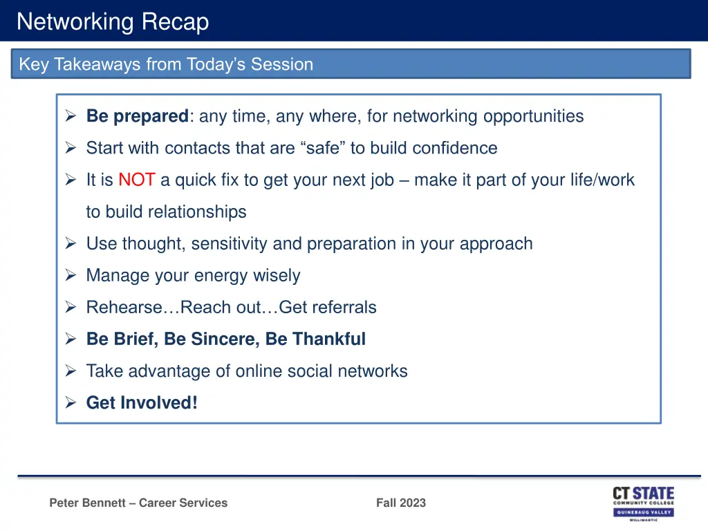 networking recap 1