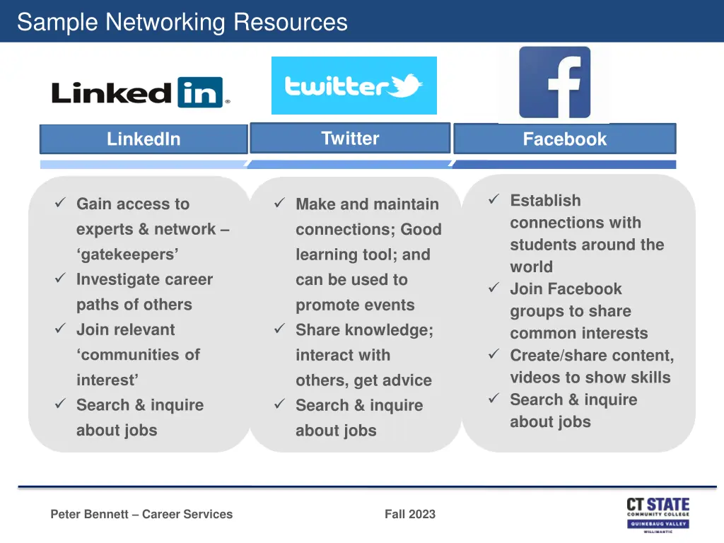 sample networking resources