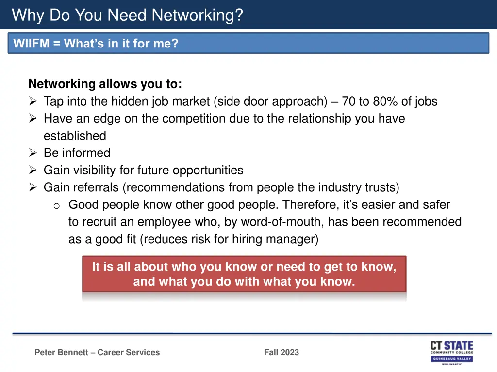 why do you need networking