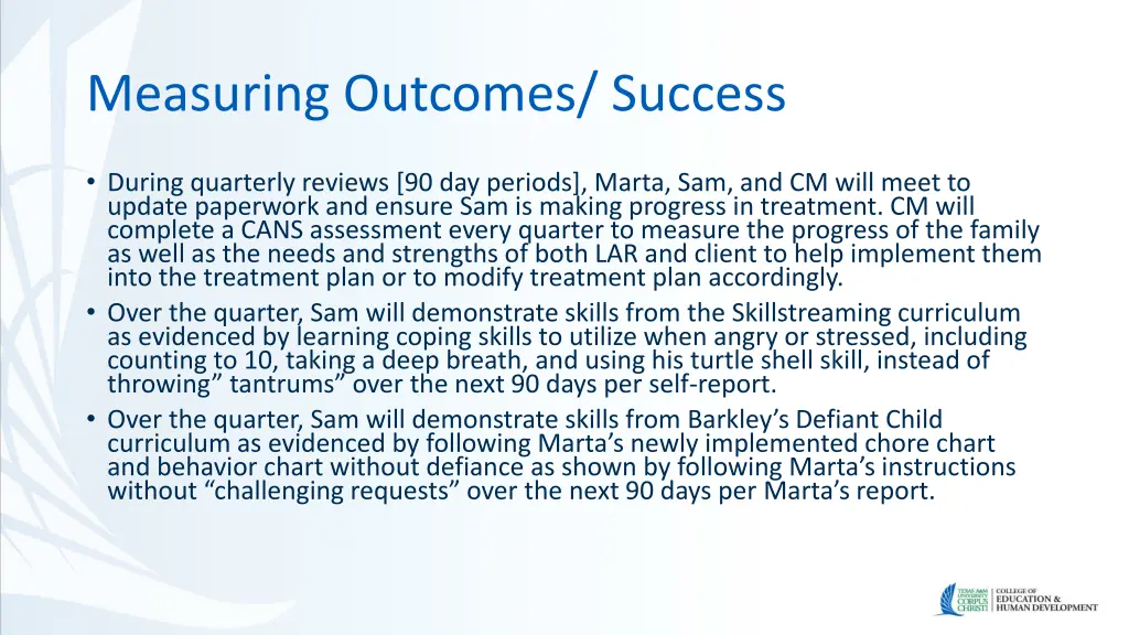 measuring outcomes success