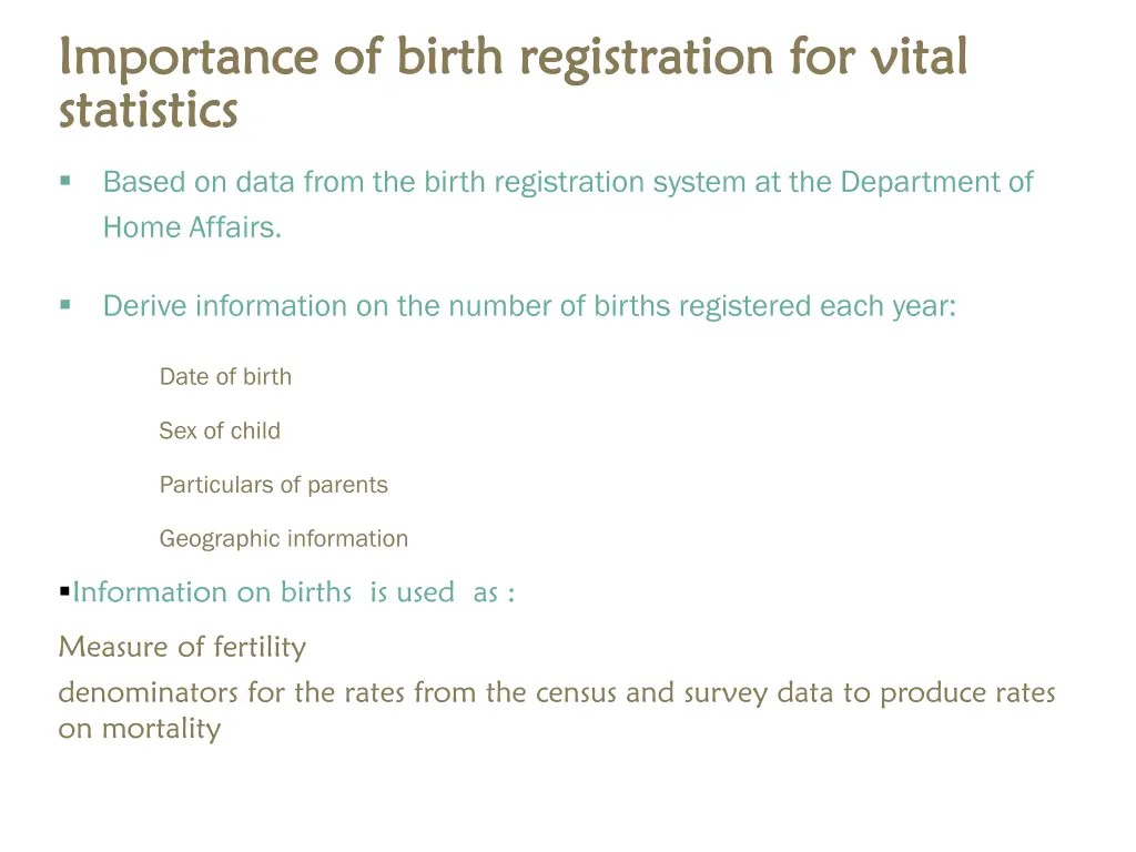 importance of birth registration for vital