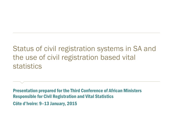 status of civil registration systems
