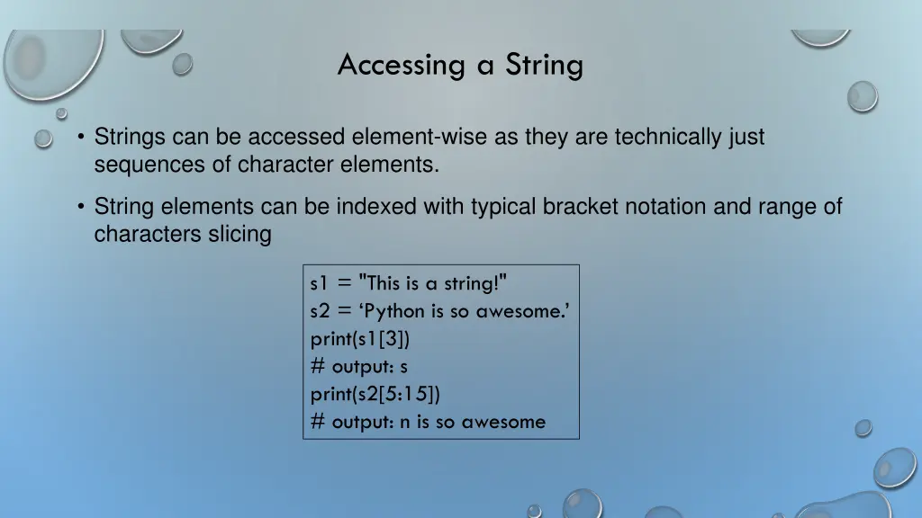 accessing a string