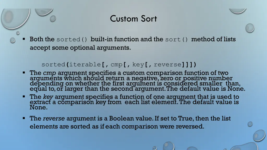 custom sort