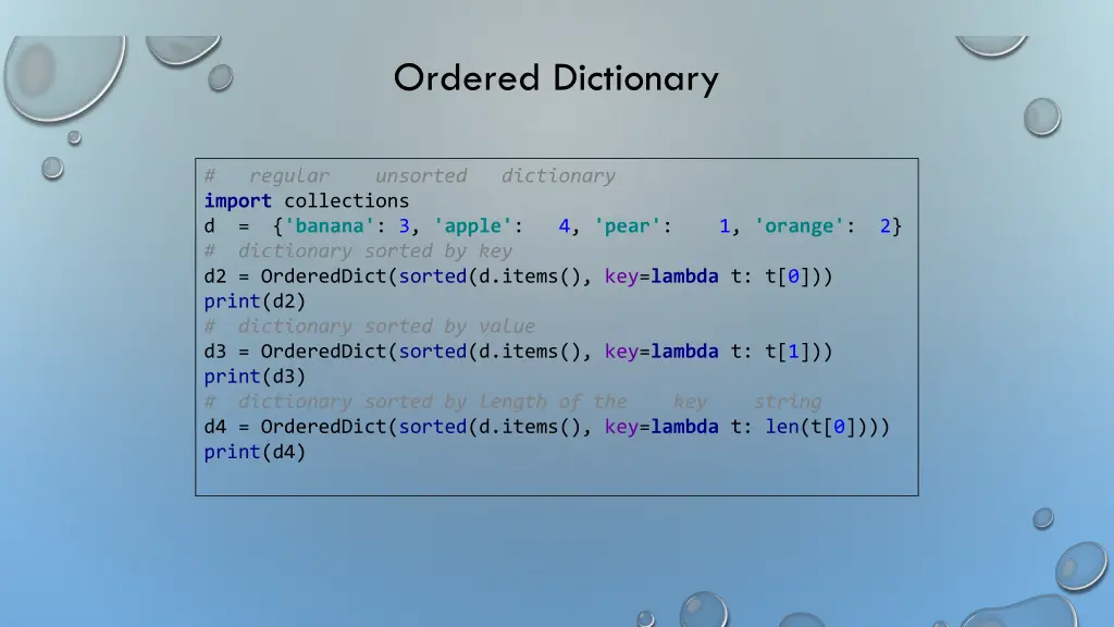 ordered dictionary 1