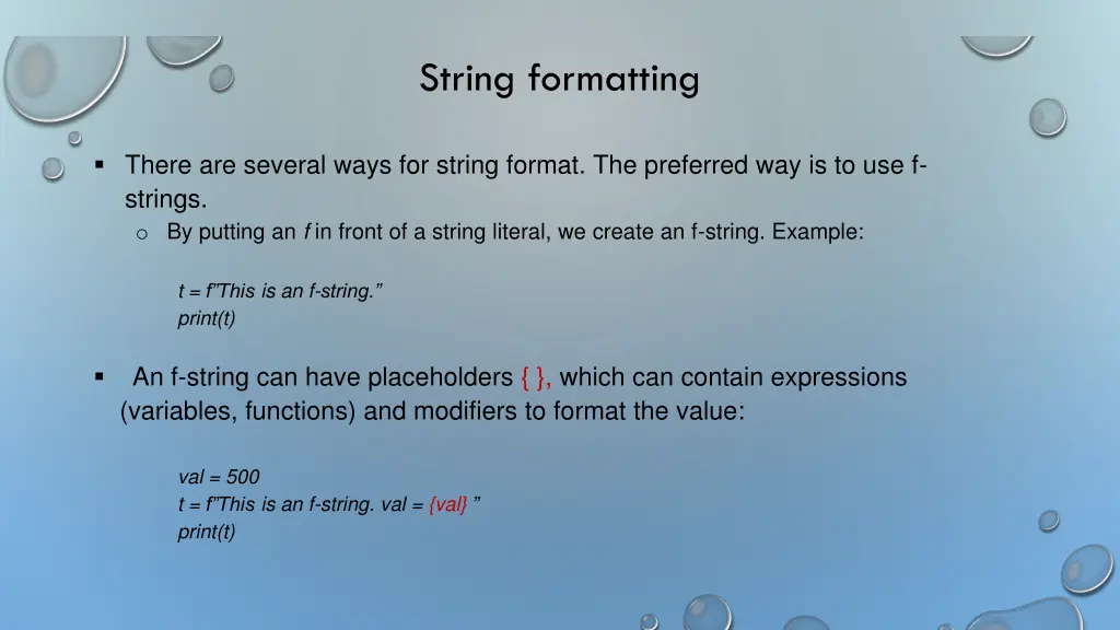 string formatting