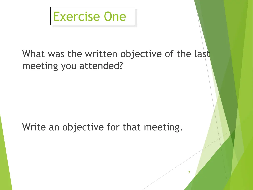exercise one