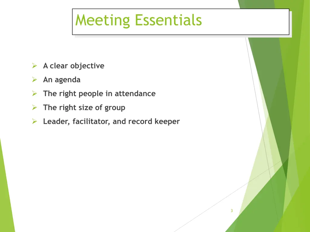 meeting essentials