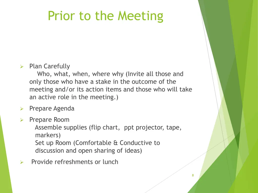 prior to the meeting