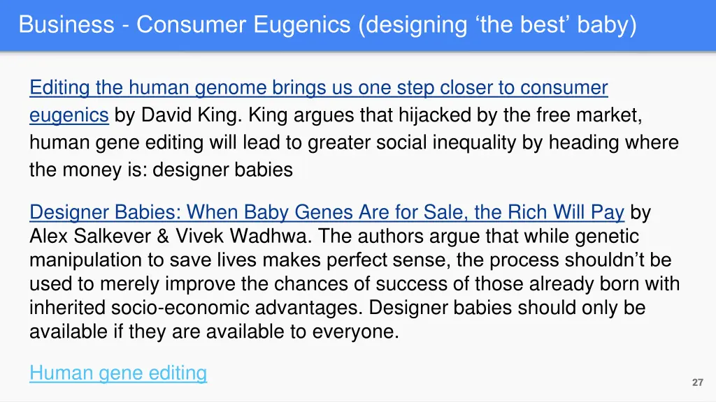 business consumer eugenics designing the best baby