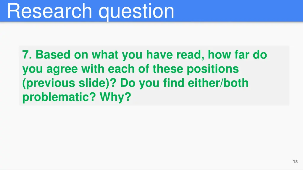 research question 1