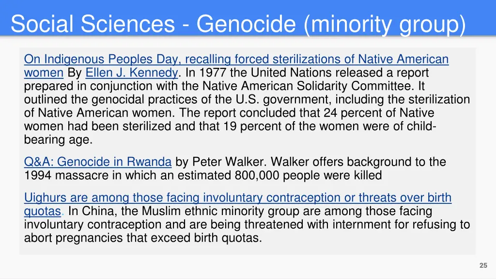 social sciences genocide minority group