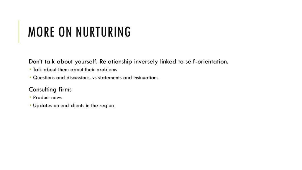 more on nurturing