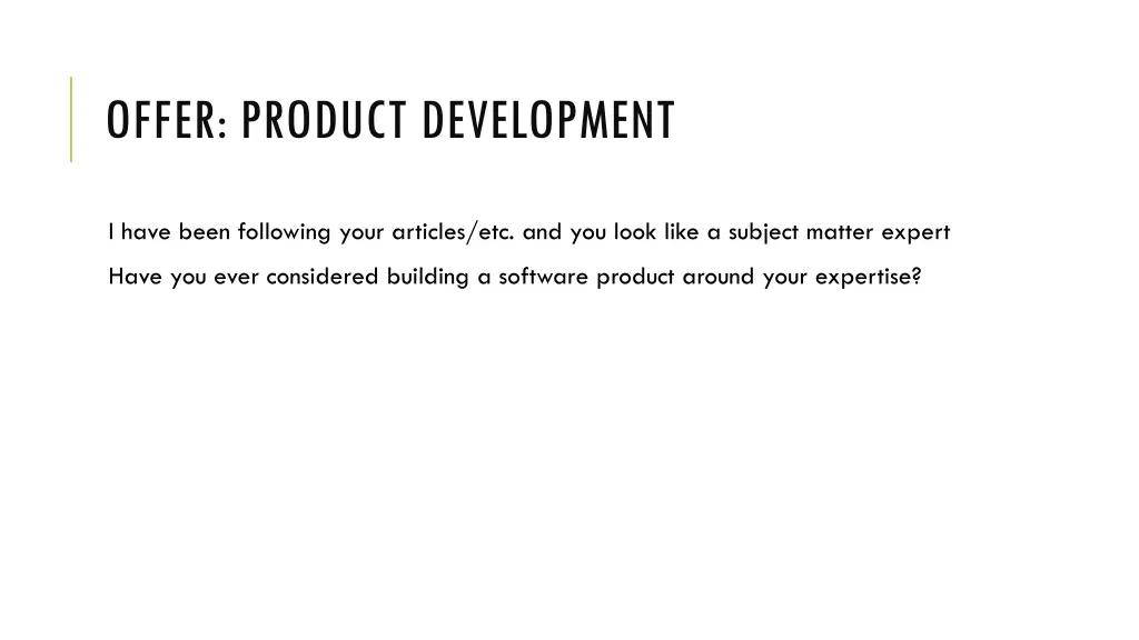 offer product development