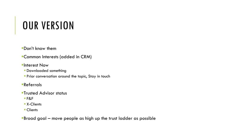 our version