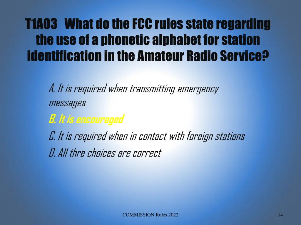 t1a03 what do the fcc rules state regarding 1