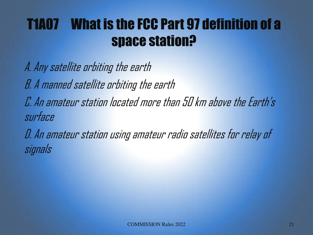 t1a07 what is the fcc part 97 definition