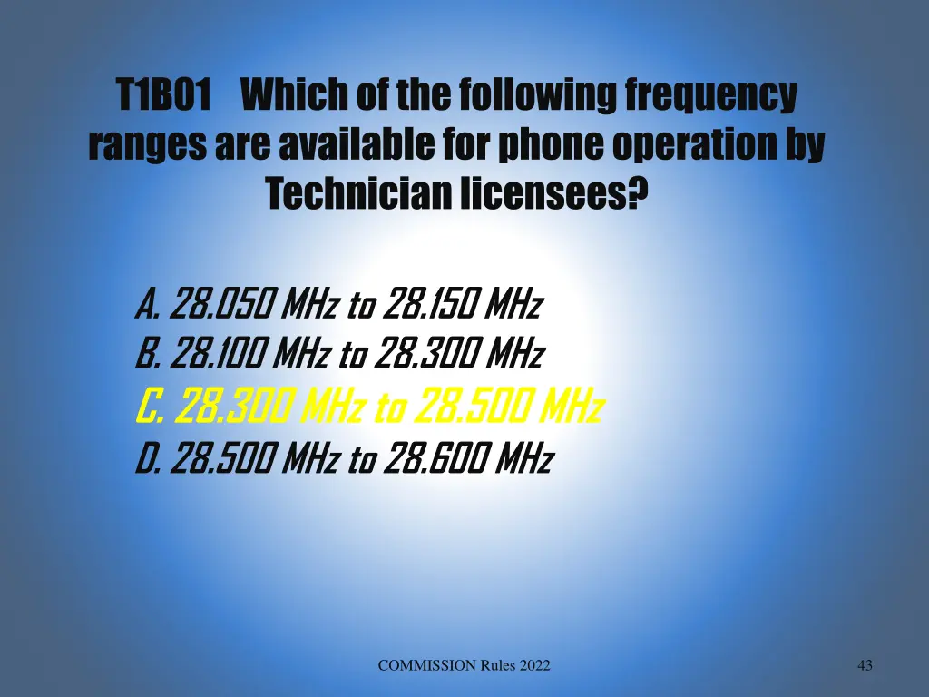 t1b01 which of the following frequency ranges 1