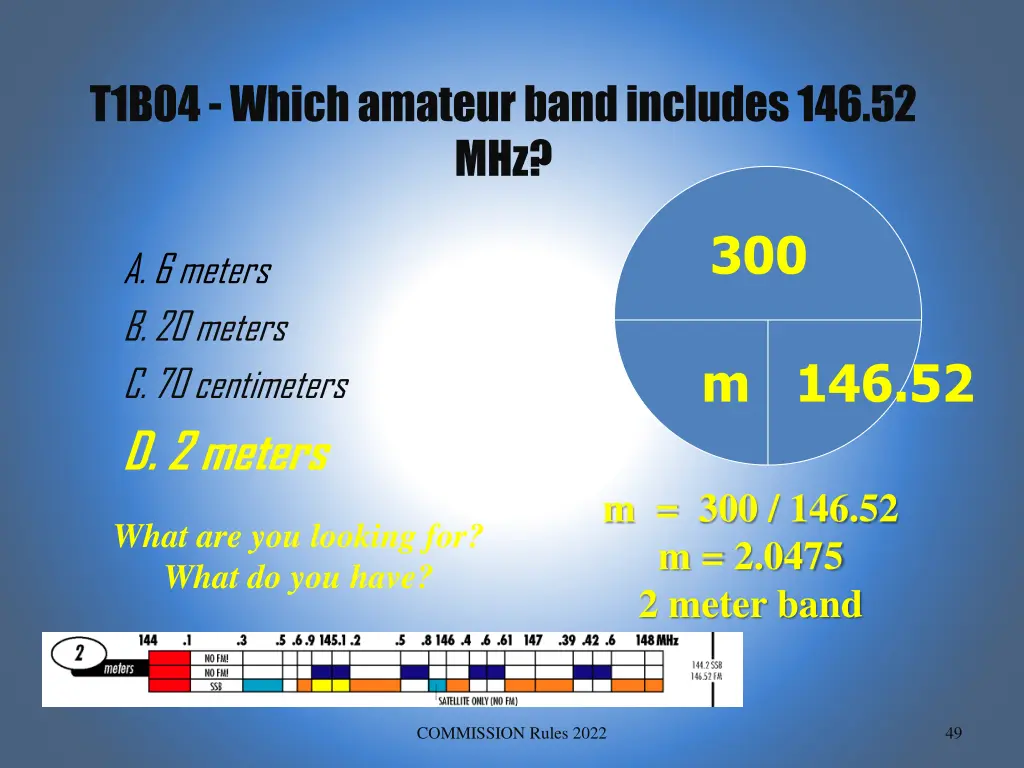 t1b04 which amateur band includes 146 52 mhz 1