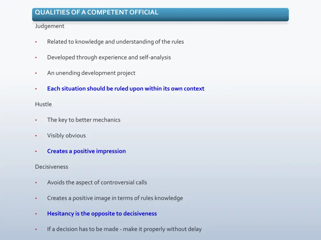 qualities of a competent official 1