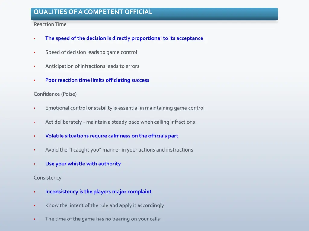 qualities of a competent official