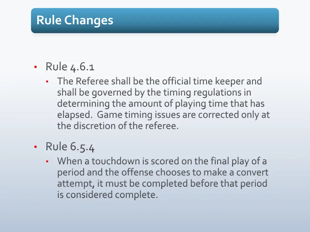 rule changes 1