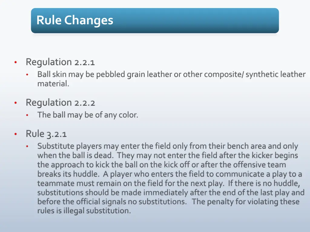 rule changes