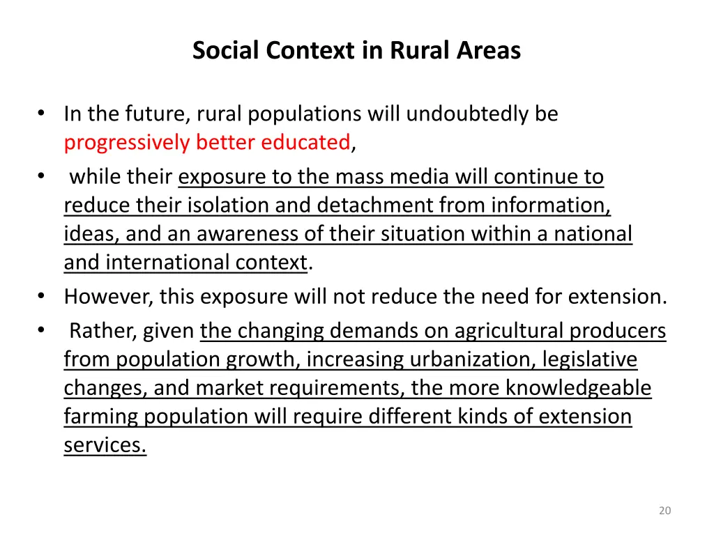 social context in rural areas