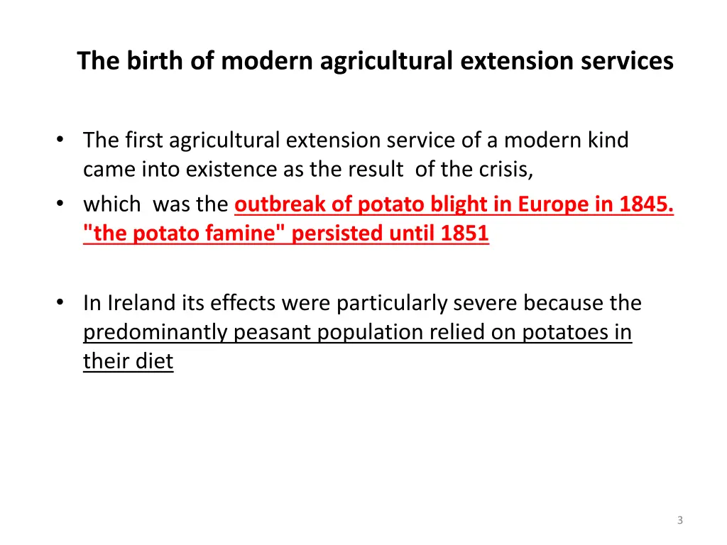 the birth of modern agricultural extension