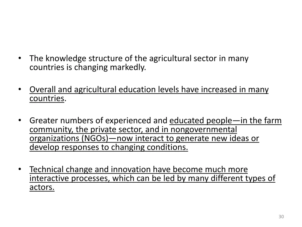 the knowledge structure of the agricultural