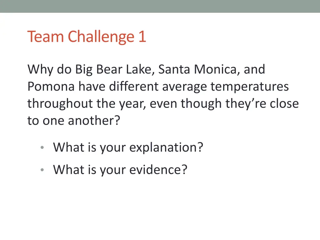 team challenge 1