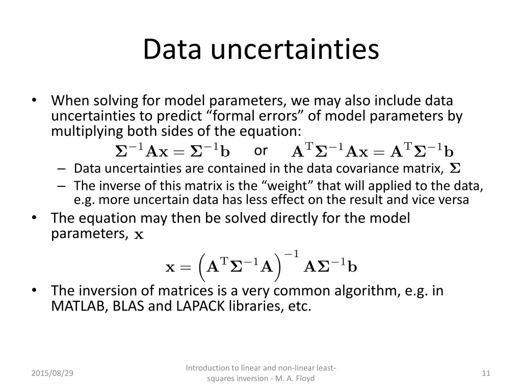 data uncertainties
