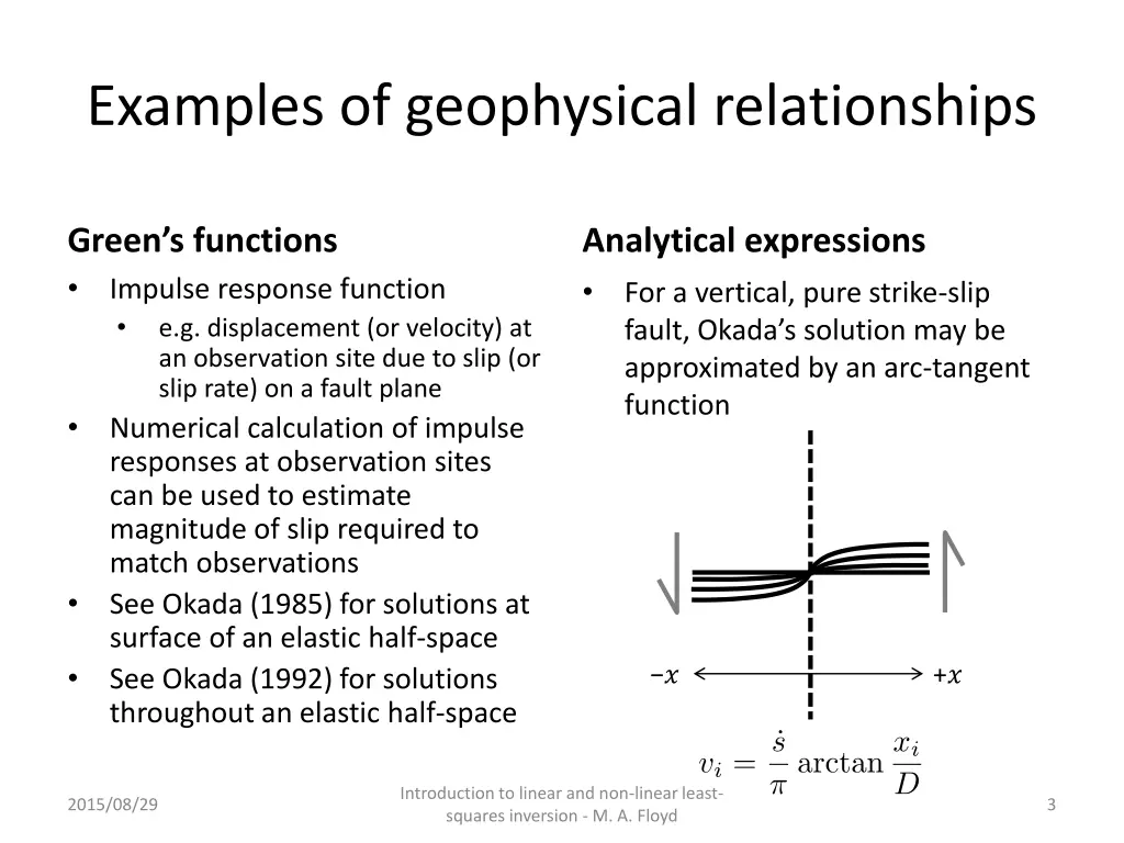 examples of geophysical relationships