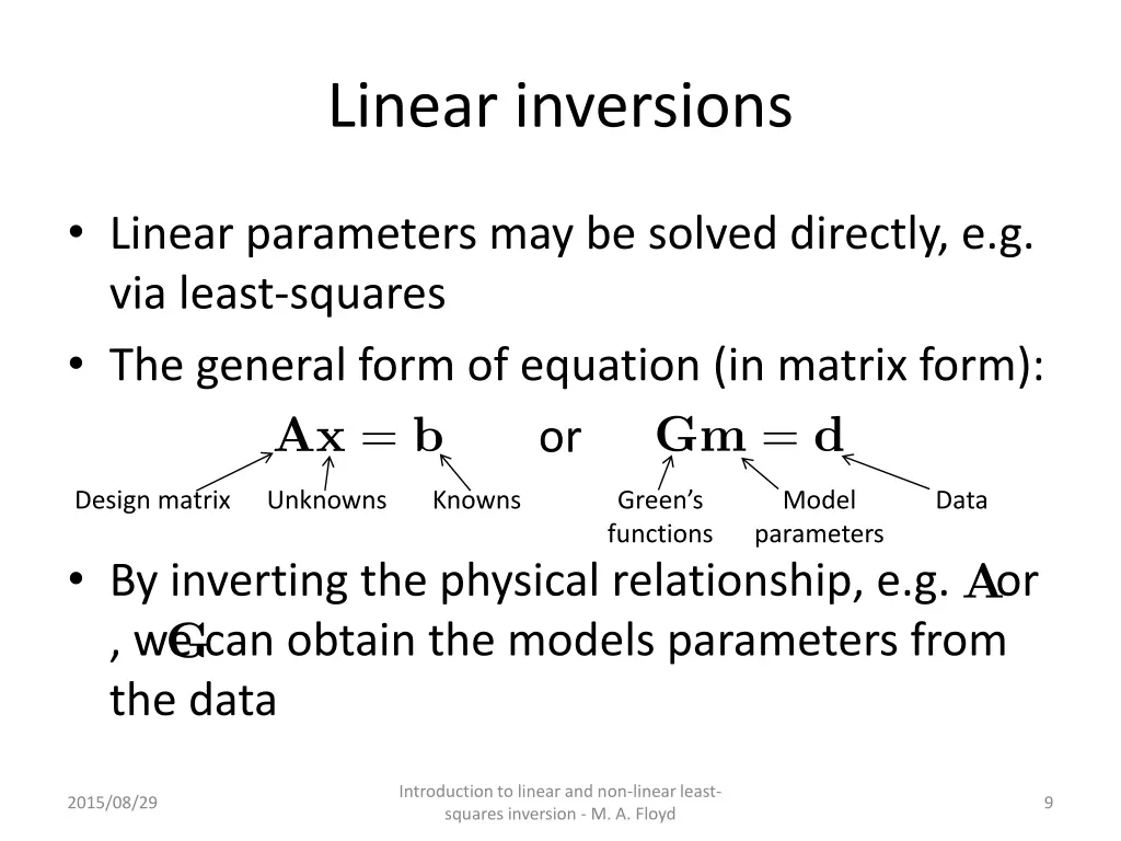 linear inversions